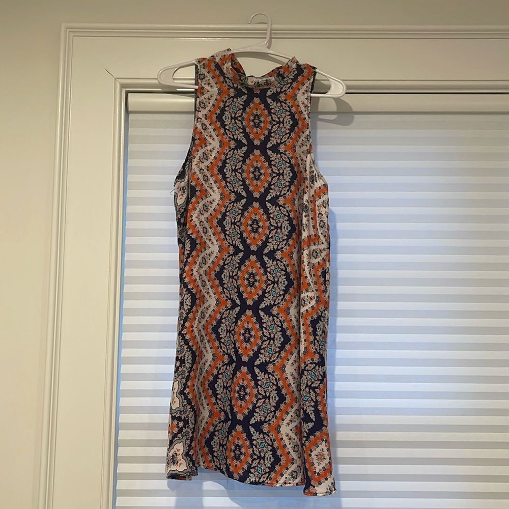 Soprano Tie Neck Mini Dress Small - Picture 4 of 6